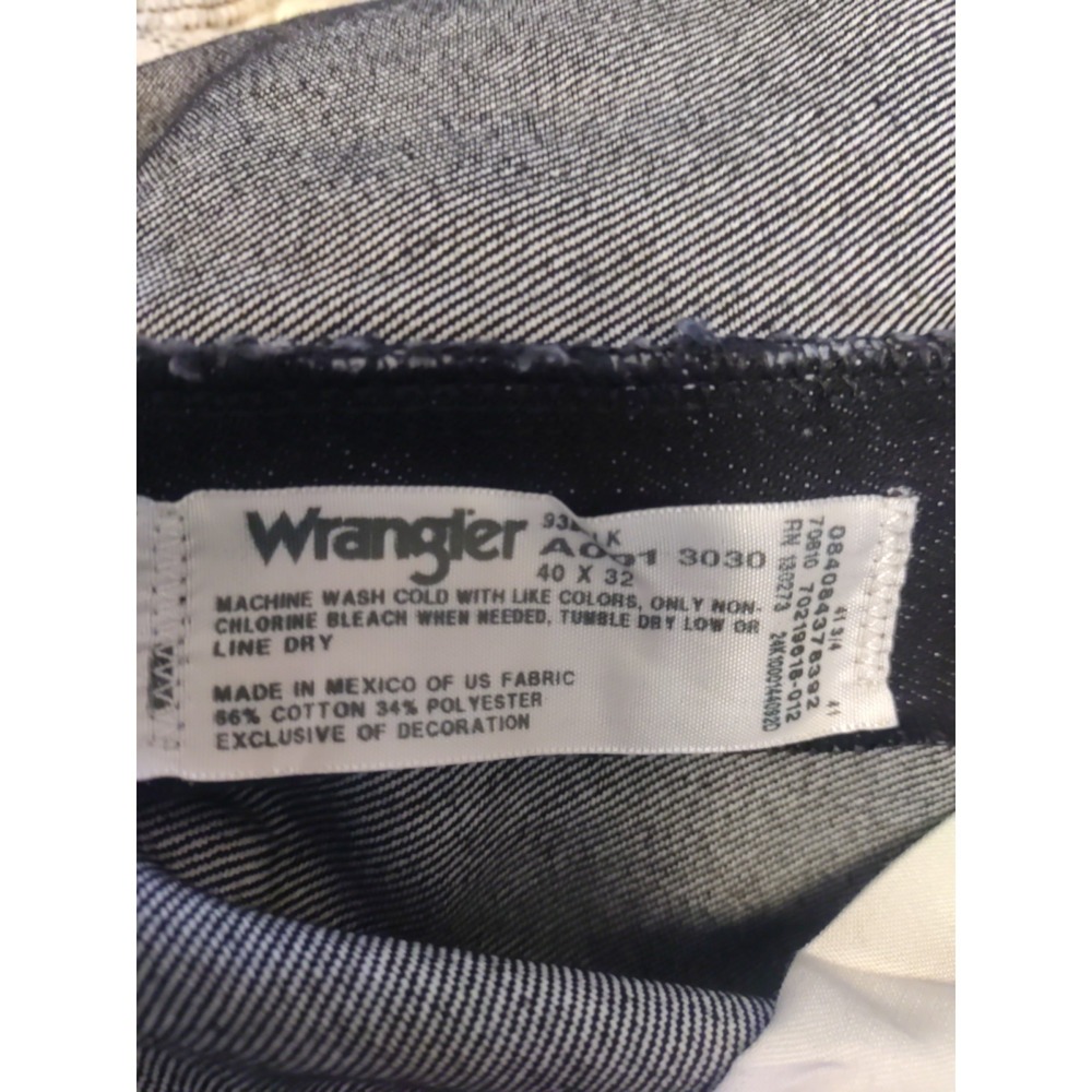 Wrangler Men Cowboy Cut Slim Fit Denim Black Jeans Size 40x32 NEW - Picture 7 of 7